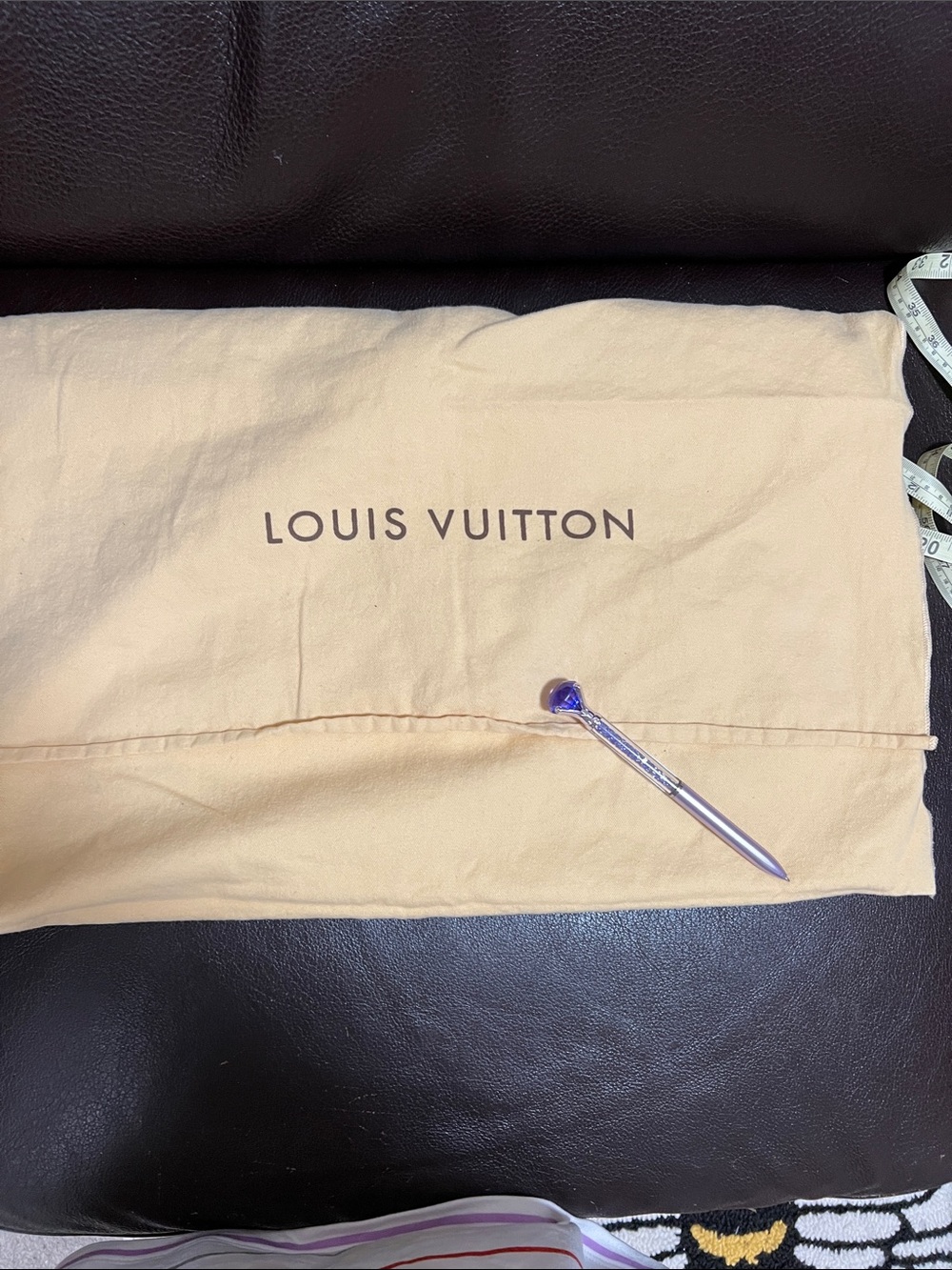 Louis Vuitton Beige Logo Dust Pouch